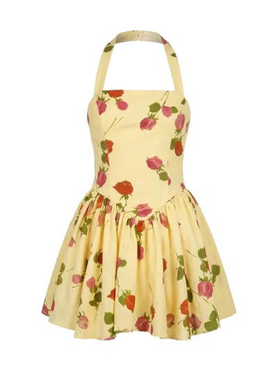 Nicholas The Label Women's Amalie Floral Linen-blend Minidress In Yellow