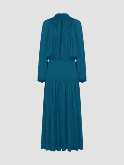 Nicholas The Label Women's Aneta Gathered Georgette Maxi Dress In Blue