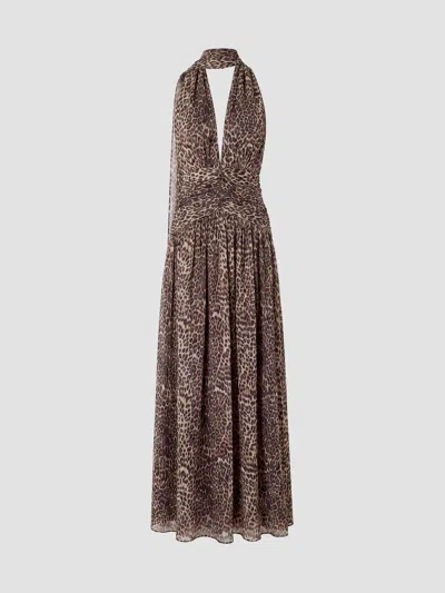 Nicholas The Label Women's Arella Jersey Halter Maxi Dress In Desert Leopard