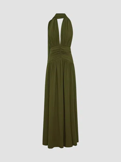 Nicholas The Label Women's Arella Jersey Halter Maxi Dress In Olive