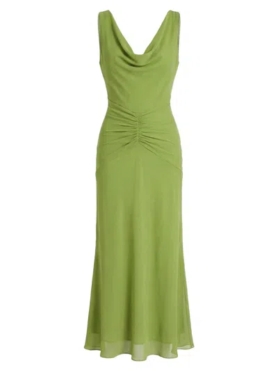 Nicholas The Label Women's Calia Ruched Georgette Maxi Dress In Green