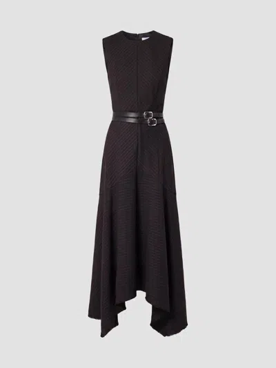 Nicholas The Label Women's Carla Striped Wool-blend Belted Maxi Dress In Black