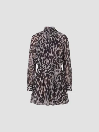 Nicholas The Label Women's Courtney Leopard-print Tieneck Mini Dress In Brown