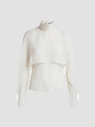 Nicholas The Label Women's Dahlia Georgette Cape Blouse In Pearl