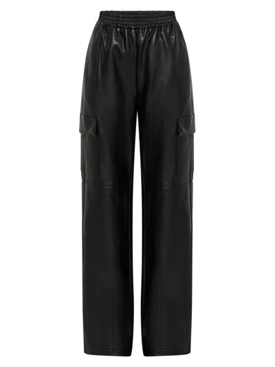 Nicholas The Label Women's Edwina Faux Leather Cargo Pants In Black