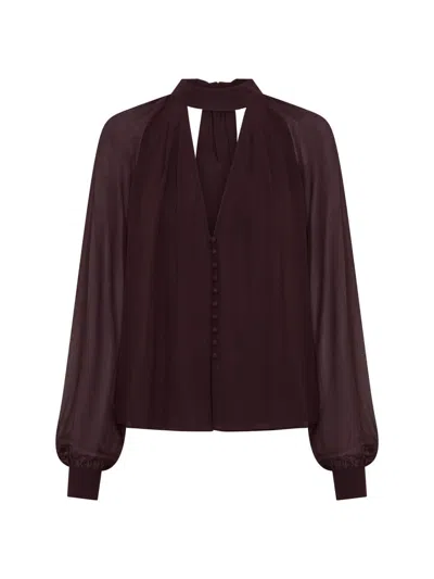 Nicholas The Label Women's Elisa Scarf V-neck Top In Brown