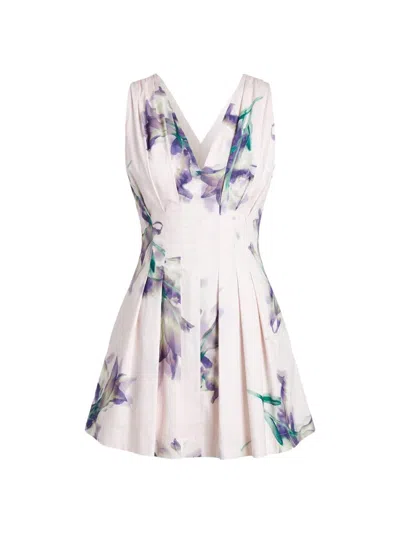 Nicholas The Label Women's Elvira Floral Linen-blend Minidress In Multi