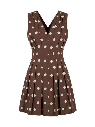 Nicholas The Label Women's Elvira Polka Dot Linen-blend Sleeveless Minidress