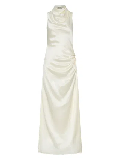 Nicholas The Label Women's Fabiana Cowlneck Satin Maxi Dress In White