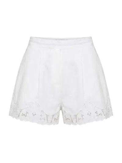 Nicholas The Label Women's Irma Lace-trim Cotton Shorts In White