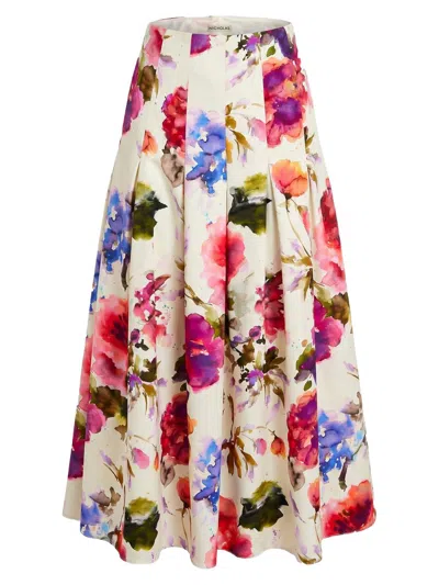 Nicholas The Label Women's Jordana Floral Pleated Waist Midi-skirt