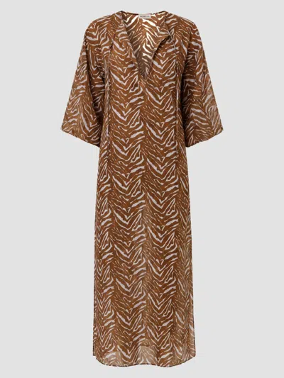 Nicholas The Label Women's Jovana Cotton-silk Caftan Maxi Dress In Brown