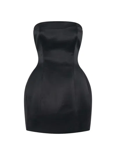 Nicholas The Label Women's Kaline Strapless Bustier Satin Minidress In Black