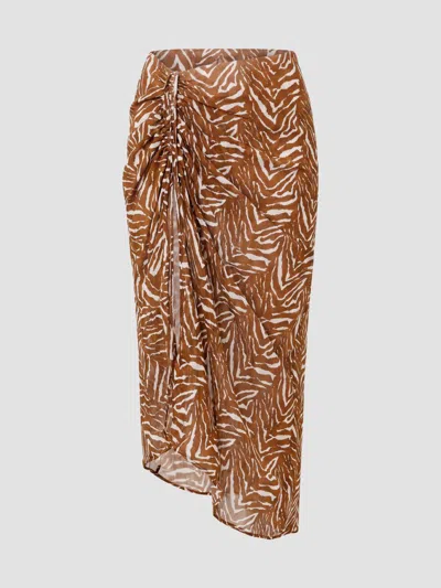 Nicholas The Label Women's Lia Georgette Midi Skirt In Animal Print