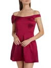 Nicholas The Label Women's Lily Satin Off-the-shoulder Minidress In Purple