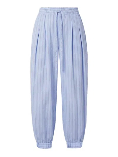 Nicholas The Label Women's Liselle Striped Cotton Seersucker Balloon Pants In Blue