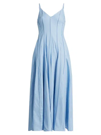 Nicholas The Label Women's Michah Panelled Cotton A-line Maxi Dress In Blue