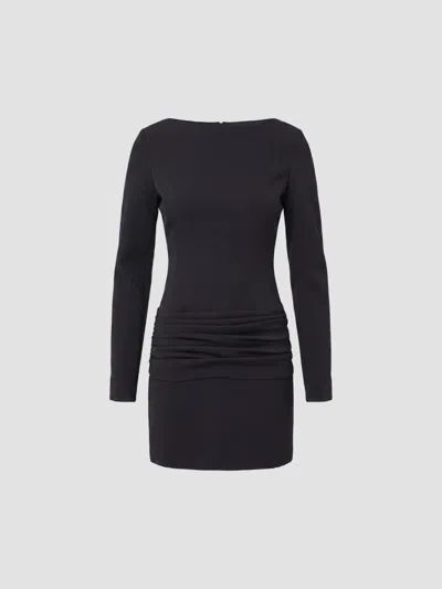 Nicholas The Label Women's Olivia Boatneck Ruched Midi Dress In Black