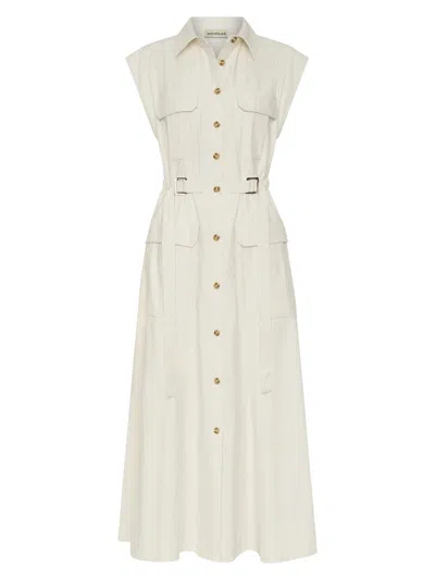 Nicholas The Label Women's Romina Cotton-blend Twill Midi-shirtdress In Neutral