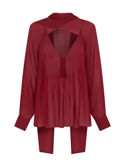 Nicholas The Label Women's Rumi Pintuck Scarf-neck Top In Purple