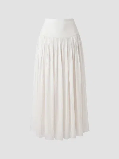 Nicholas The Label Women's Tani Godet Maxi Skirt In Pearl