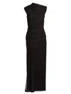 Nicholas The Label Women's Viona Ruched Mesh Maxi Dress In Black