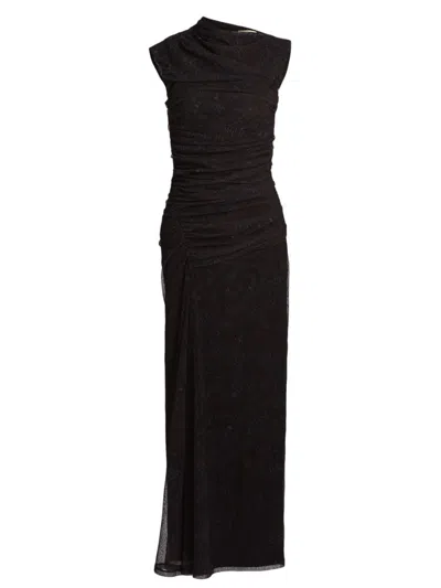 Nicholas The Label Women's Viona Ruched Mesh Maxi Dress In Black
