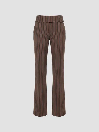 Nicholas The Label Women's Willow Striped Slim Boot-leg Pants In Brown