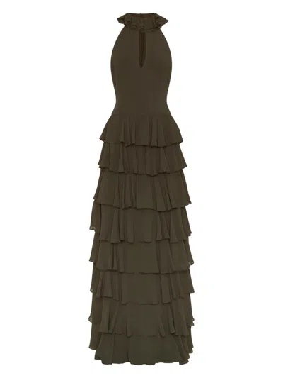 Nicholas The Label Women's Yasira Ruffled Tiered Maxi Dress In Brown