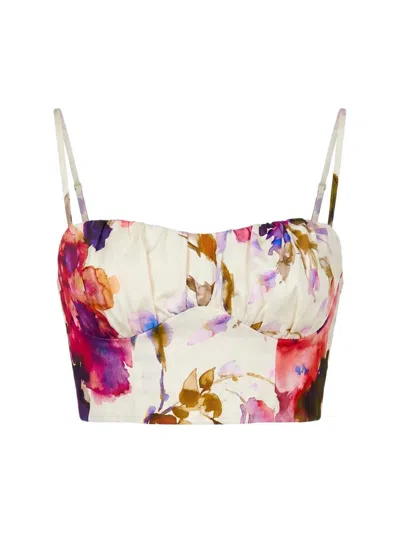 Nicholas The Label Women's Yulia Floral Bustier Crop Top In Multi