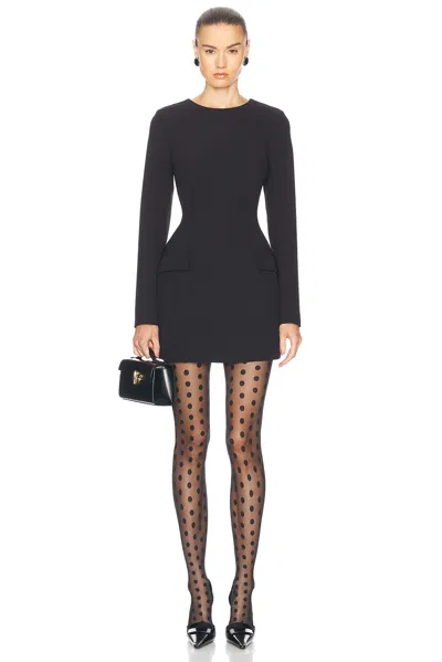 Nicholas Thessaly Hourglass Long Sleeve Mini Dress In Black