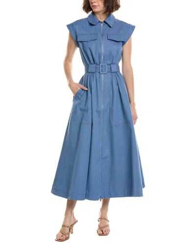 Nicholas Trisha Utility Midi Dress In Light Wash