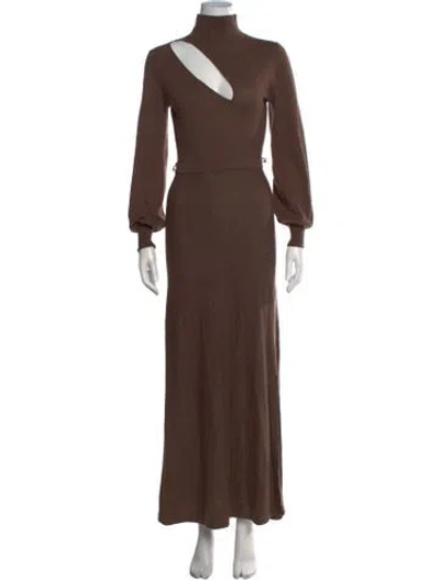 Pre-owned Nicholas Turtleneck Long Dress W/ Tags In Brown