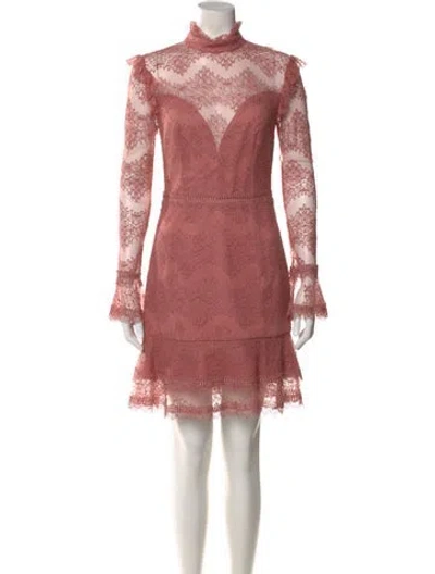 Pre-owned Nicholas Turtleneck Mini Dress In Pink