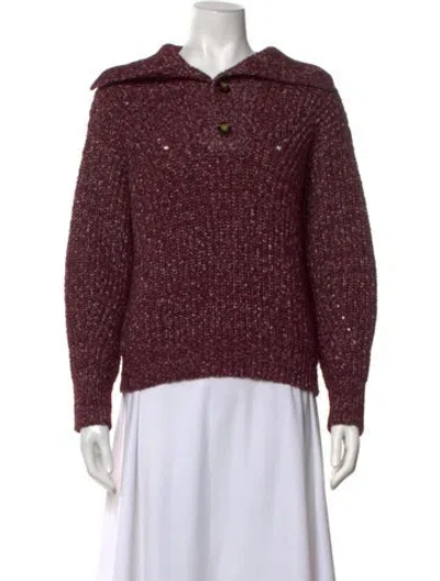 Pre-owned Nicholas Tweed Pattern Sweater In Burgundy