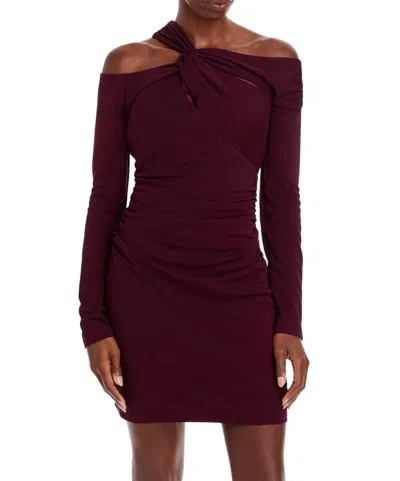Nicholas Twist Long Sleeve Dress In Prune In Multi