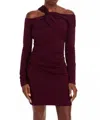 Nicholas Twist Long Sleeve Dress In Prune In Multi
