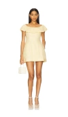 Nicholas Uma Puff Off Shoulder Mini Dress In Neutral
