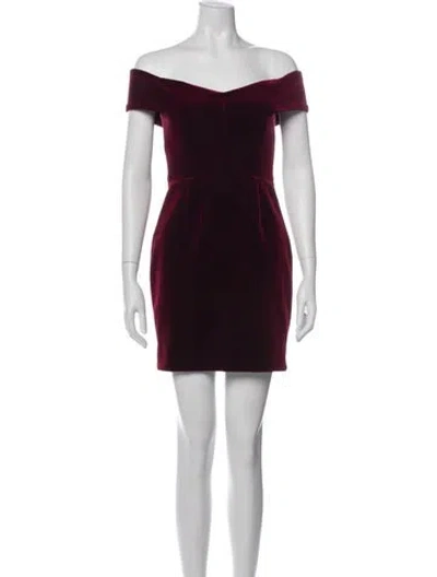 Pre-owned Nicholas Velour Mini Dress In Red