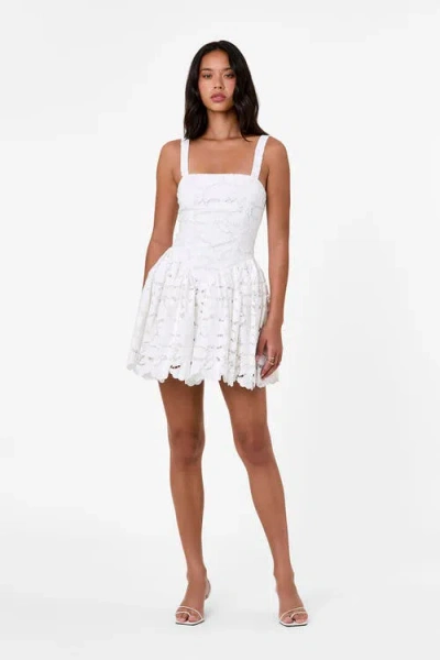 Nicholas Vittoria Basque-waist Lace Mini Dress In White