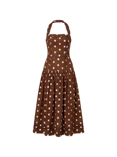 Nicholas Vivianne Midi Dress In Brown