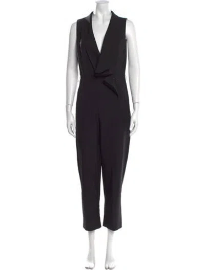 Pre-owned Nicholas V-neck Jumpsuit In Black