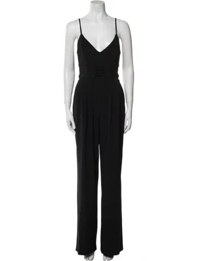 Pre-owned Nicholas V-neck Jumpsuit In Black
