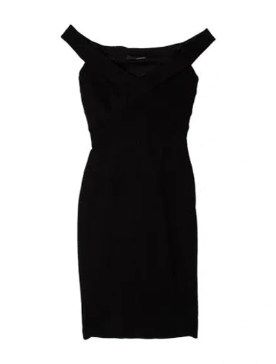 Pre-owned Nicholas V-neck Knee-length Dress In Black
