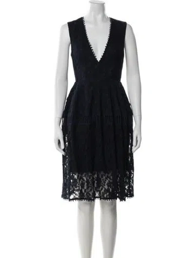 Pre-owned Nicholas V-neck Knee-length Dress In Blue
