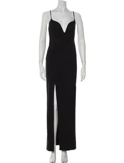 Pre-owned Nicholas V-neck Long Dress In Black