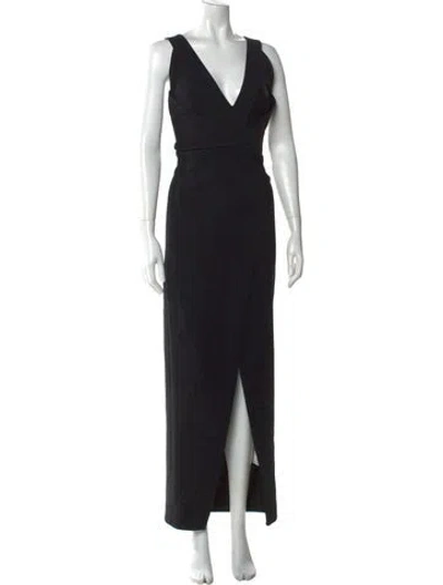 Pre-owned Nicholas V-neck Long Dress In Black