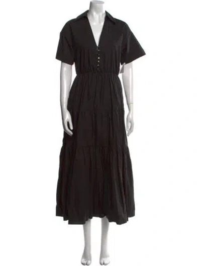 Pre-owned Nicholas V-neck Long Dress In Black