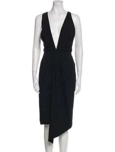 Pre-owned Nicholas V-neck Long Dress In Black