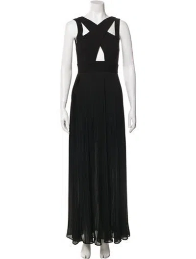 Pre-owned Nicholas V-neck Long Dress In Black
